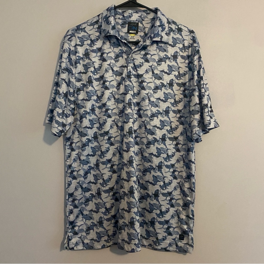 GN ML 75 PlayDry Shark Pattern Polo - Size M